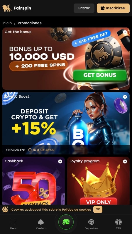 Bono de Bienvenida de FairSpin