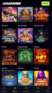 Juegos de tragaperras populares en Immerion