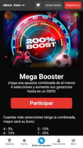 Megapari bono por apuestas combinadas