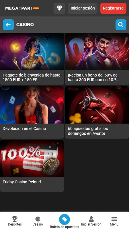 Megapari promotions for casino