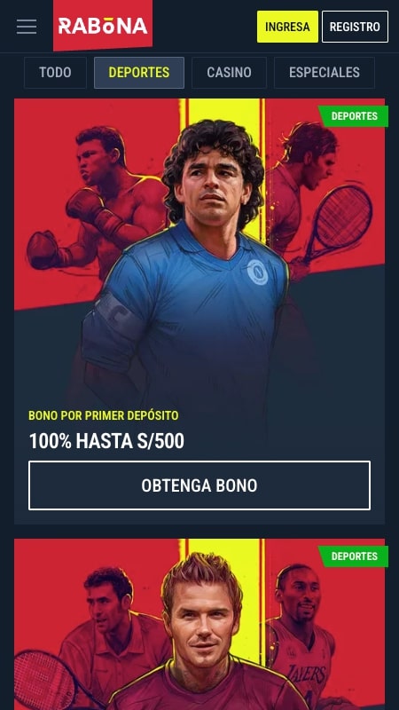 Bonos y promociones de Rabona