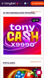 Tonybet Mobile No Deposit Casino