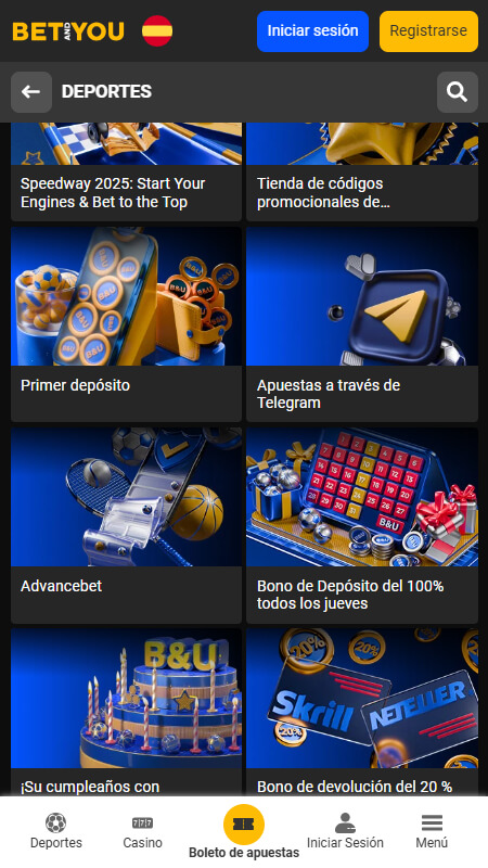 BetAndYou sport bonuses Spain