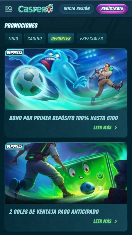 Bonos y promociones de Caspero