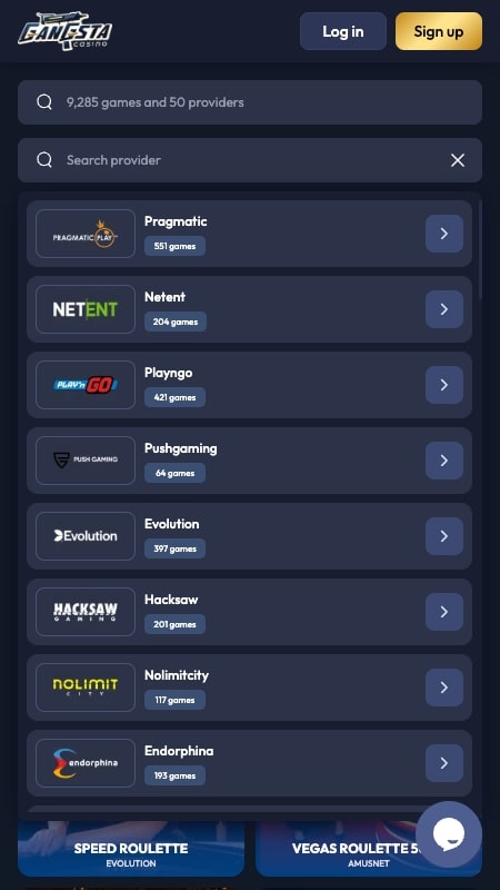 Proveedores de software del casino de Gangsta