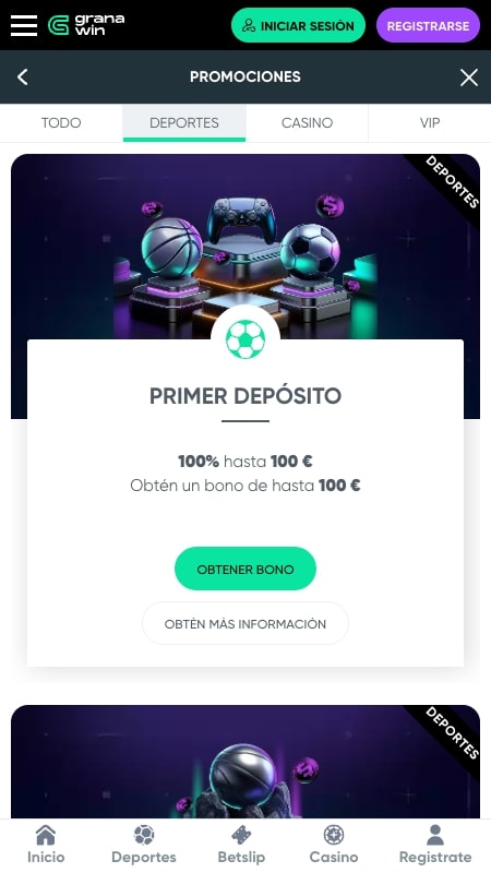 Bonos y promociones de GranaWin