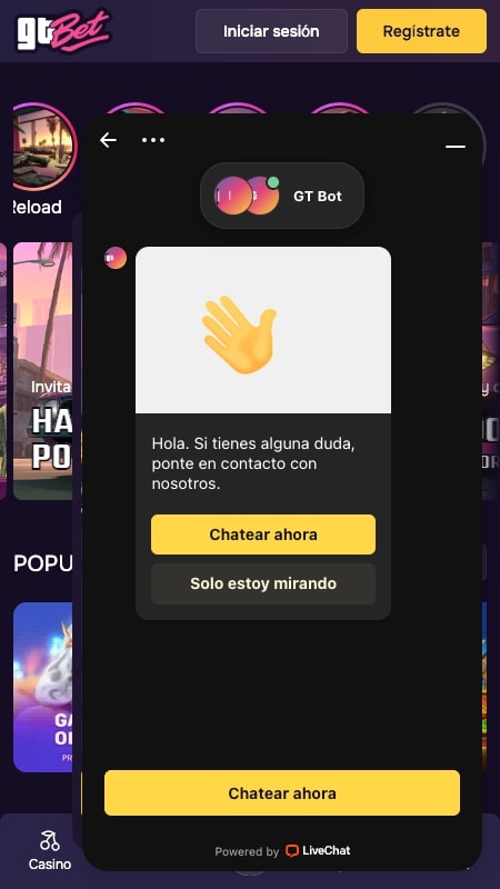 Chat en directo de GtBet