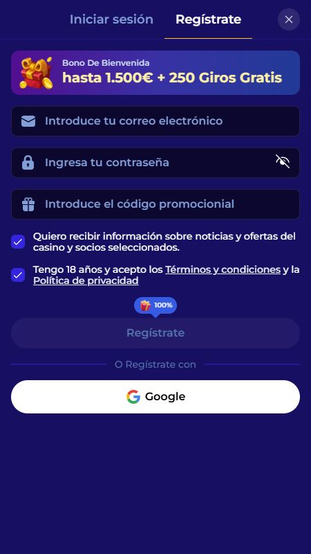 Crear una cuenta en Morospin