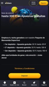 Winhero bonos y promociones disponibles