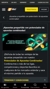 Apuestas con potenciador de apuestas combinadas de 1Bet