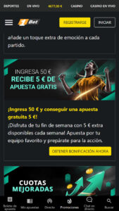 Bono de recarga de fin de semana de 1Bet