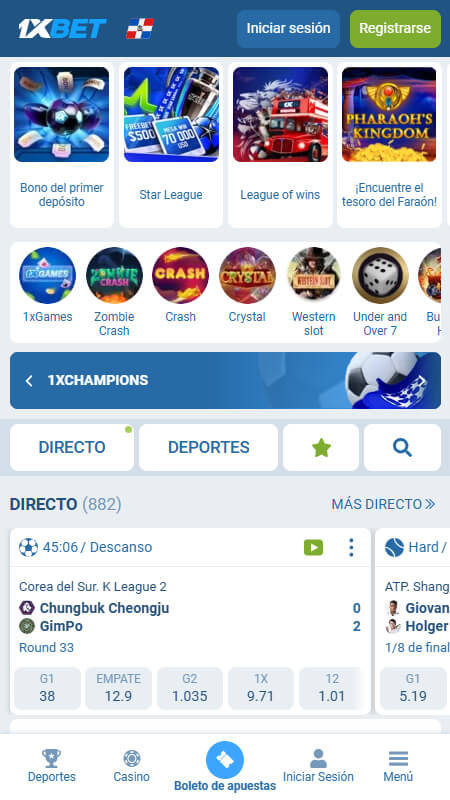 1xBet bookmaker main page Republica Dominicana