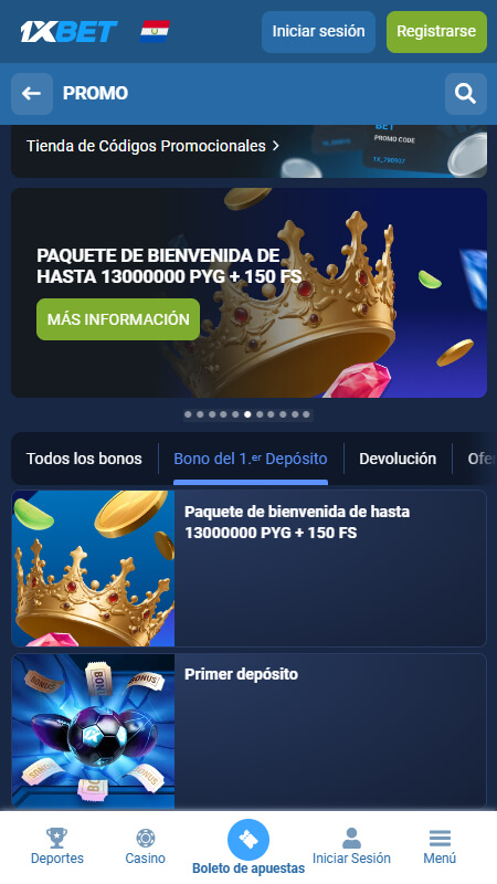 1xBet casino welcome bonus Paraguay
