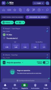 Creador de eventos y apuestas para partidos destacados 