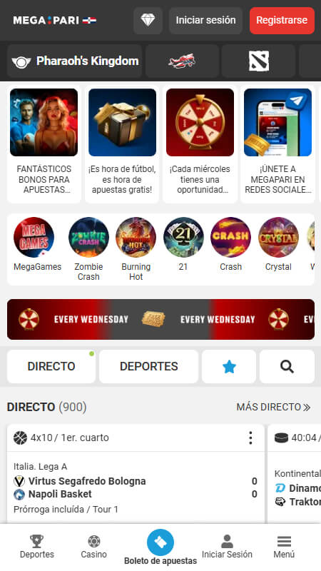 Megapari bookmaker main page Republica Dominicana