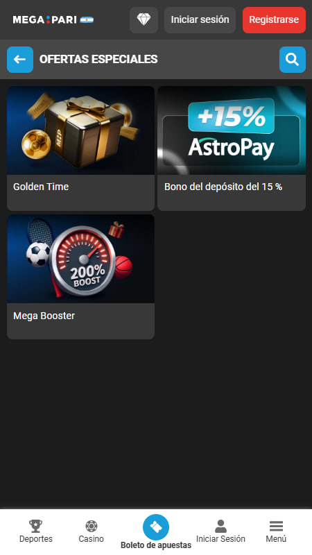 Promociones especiales de Megapari