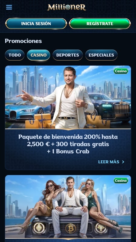 Bonos y promociones de Millioner