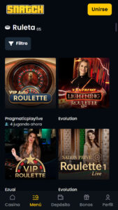 Juegos de ruleta en snatchcasino