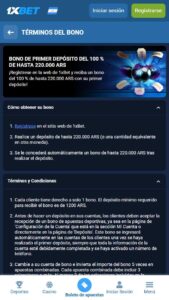 1xBet bono para nuevos usuarios
