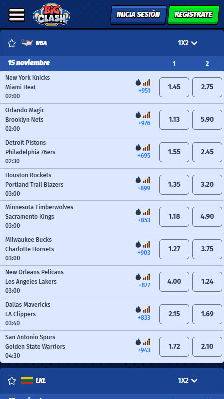 BigClash apostar en la NBA