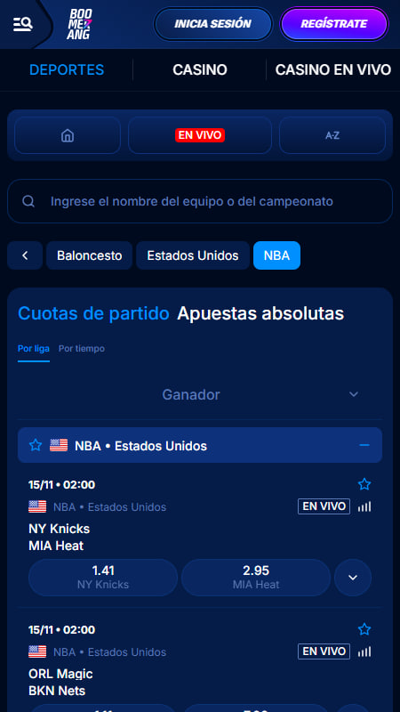 Boomerang Bet apostar en la NBA