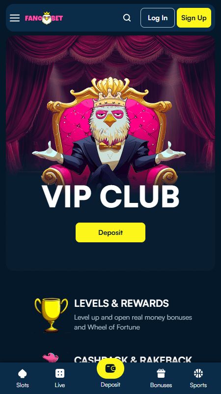 Sección VIP de FanoBet