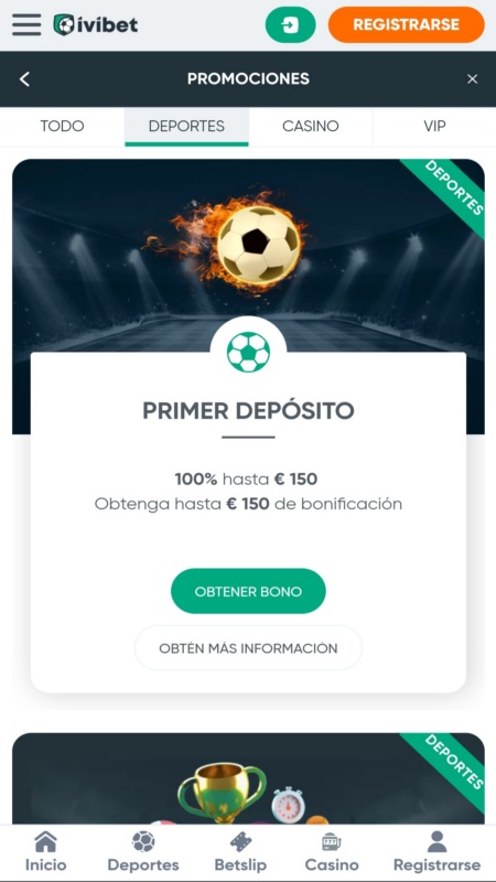 IviBet bono de primer deposito