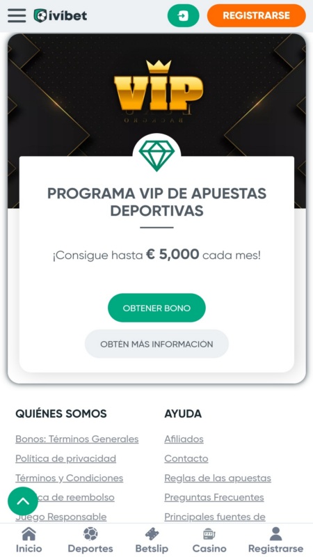 Ivibet Programa VIP