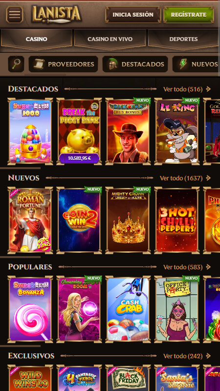 Lanista casino games