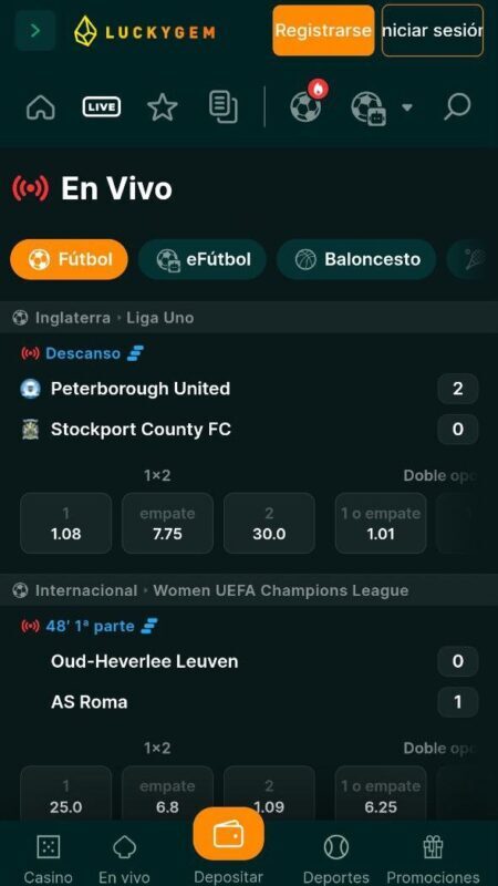 LuckyGem Apuestas en vivo y streaming 