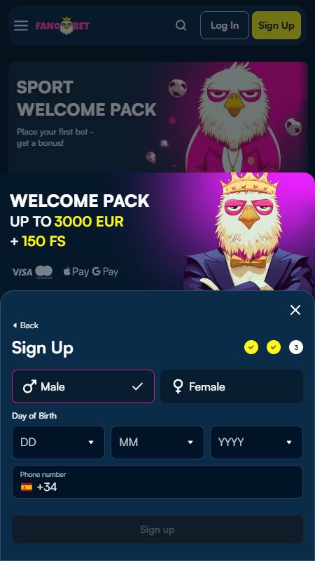Crear una cuenta en FanoBet