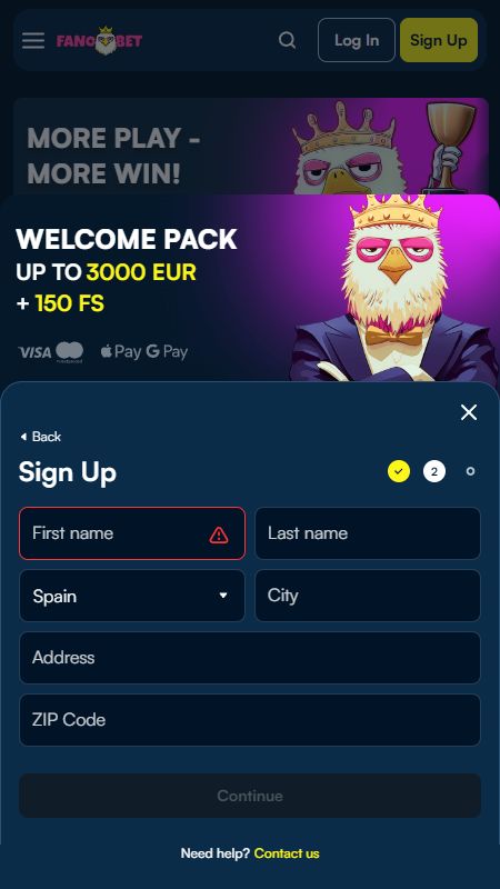 Crear una cuenta en FanoBet