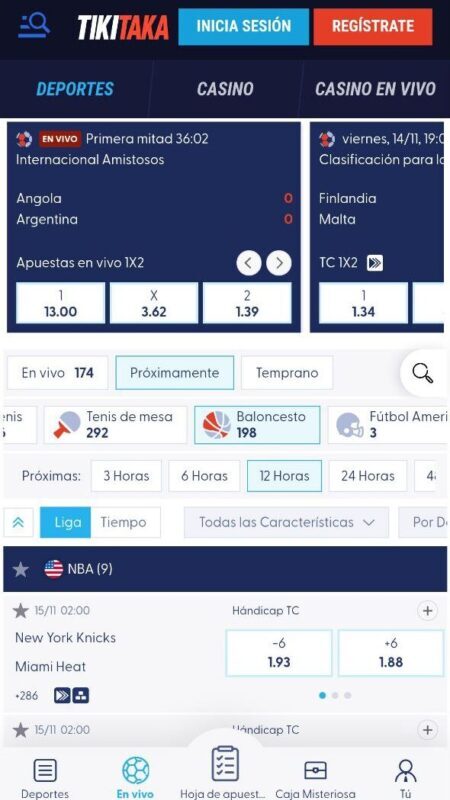 Tikitaka apostar en la NBA