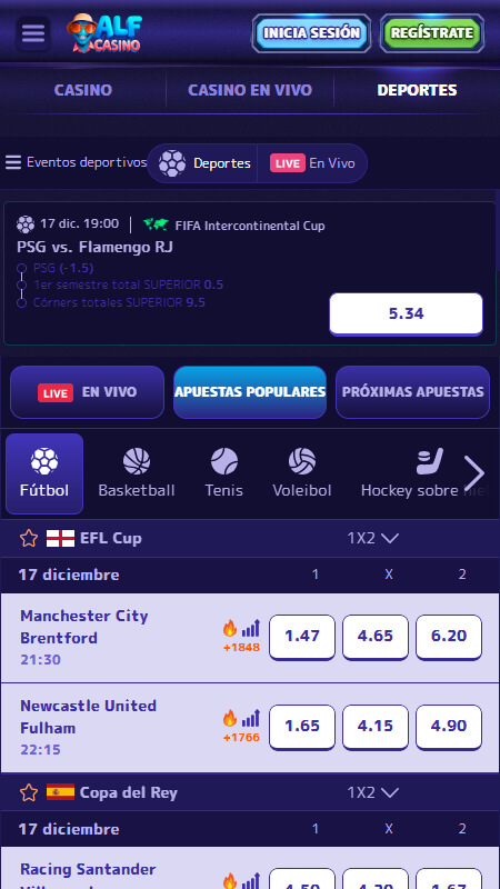 Alf Casino Casa de Apuestas Apuestas en vivo