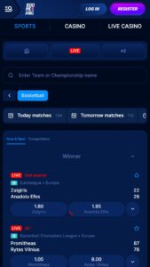 Boomerang Bet apuestas de baloncesto en vivo