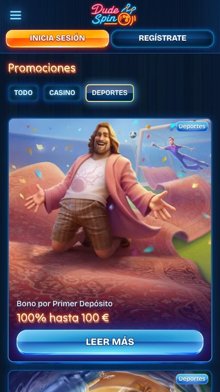 Bonos y promociones de DudeSpin