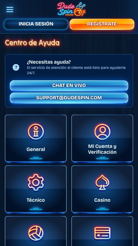 Atención al cliente en Dudespin