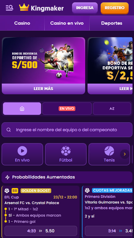 Kingmaker casa de apuestas Liga MX
