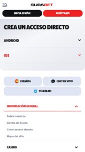 Apuestas moviles desde la interfaz de Supabet