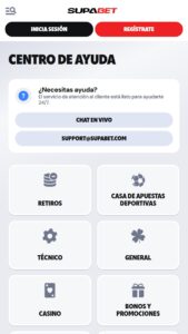 Atención al cliente en Supabet