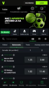 Juegos de Baloncesto disponibles para apostar en Velobet España