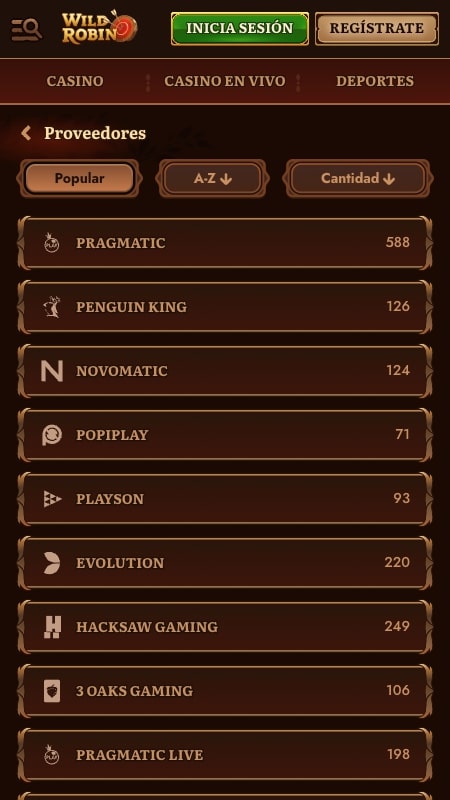 Proveedores de software de WildRobin