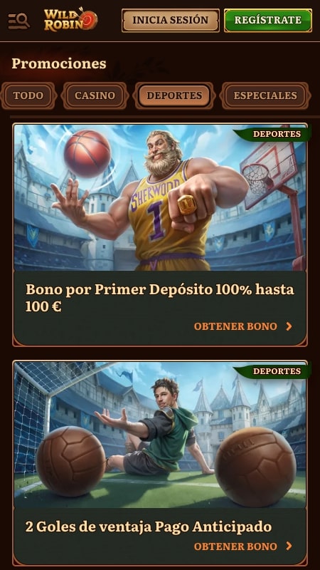 Bonos y promociones de WildRobin