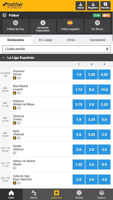 Betfair - Apuestas Conference League