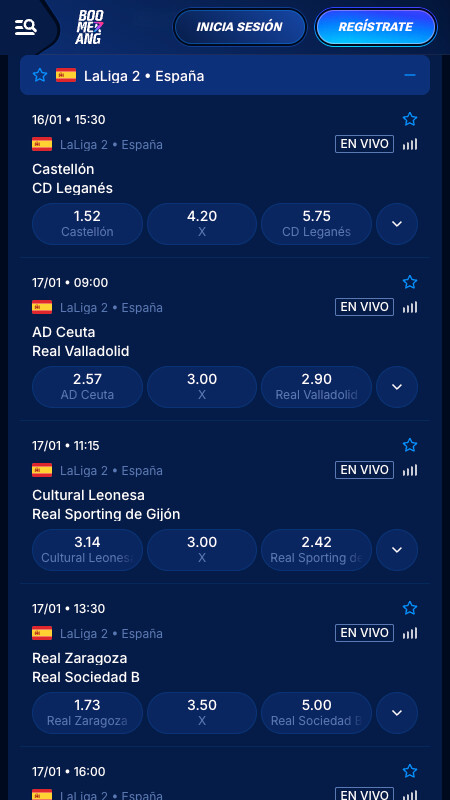 Boomerang-bet - Casa de apuestas de Segunda División