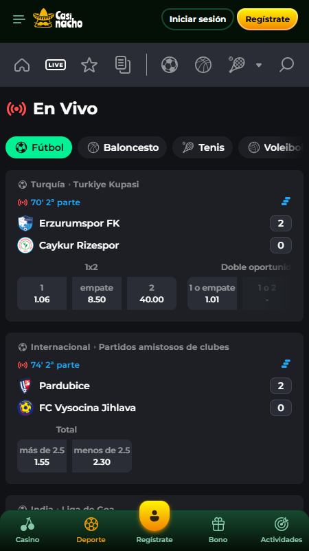 Casinacho live sports betting