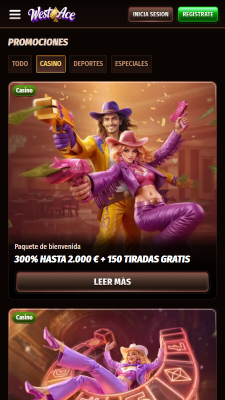 Bonos y promociones en Westace Casino