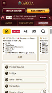 Deportes y mercados en Casoola casa de apuestas
