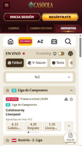 Casoola apuestas en vivo