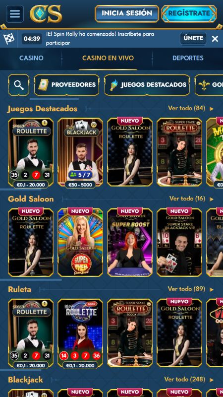 Juegos en vivo con crupieres reales en Casea España